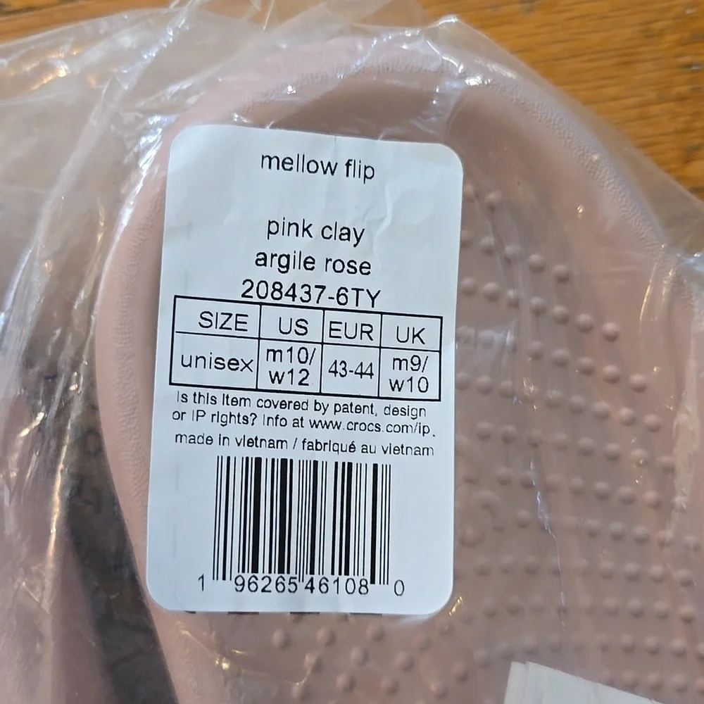 NIP Crocs Mellow Flip M10 /W12 Pink Clay #208431-6TY - Picture 10 of 10